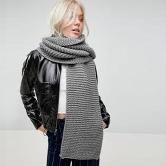 sitka Accessories - sitka vancouver oversized wool-blend chunky knit scarf